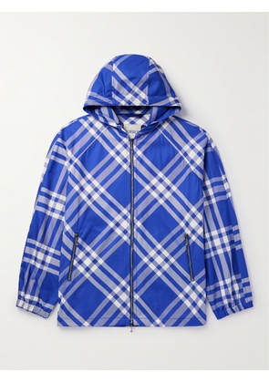 Burberry - Checked Nylon-Twill Hooded Jacket - Men - Blue - S
