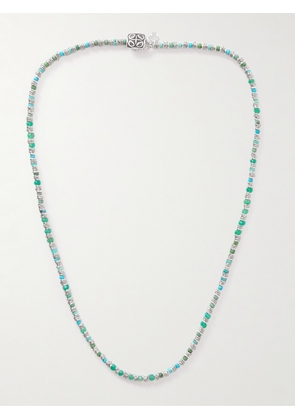 Peyote Bird - Soho Silver Multi-Stone Beaded Necklace - Men - Blue