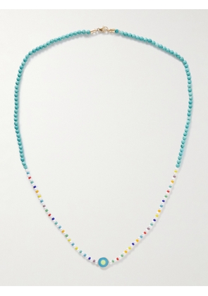 Luis Morais - Gold, Enamel, Glass and Pearl Beaded Necklace - Men - Blue