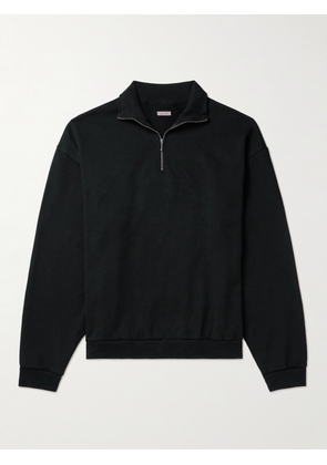 KAPITAL - Printed Cotton-Jersey Half-Zip Sweatshirt - Men - Black - 1