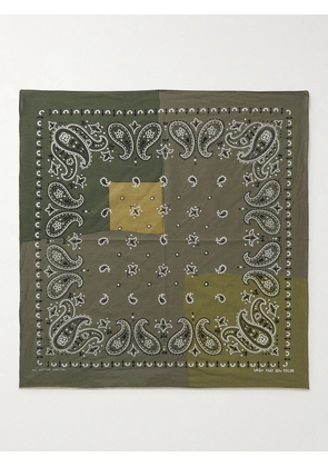 KAPITAL - Fastcolor Printed Selvedge Cotton-Voile Bandana - Men - Green