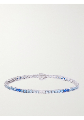 Hatton Labs - Silver Cubic Zirconia Tennis Bracelet - Men - Blue