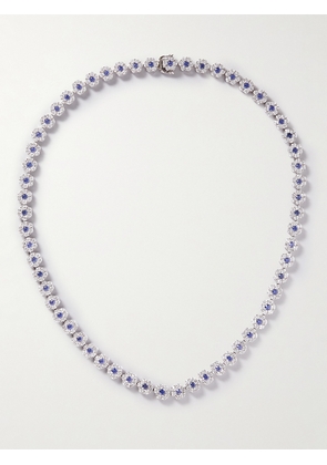 Hatton Labs - Daisy Silver Cubic Zirconia Tennis Necklace - Men - Blue