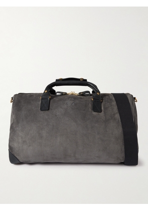 Bennett Winch - Commuter Leather-Trimmed Suede Holdall - Men - Gray