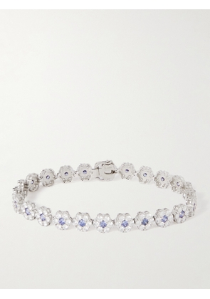 Hatton Labs - Daisy Silver Cubic Zirconia Tennis Bracelet - Men - Blue