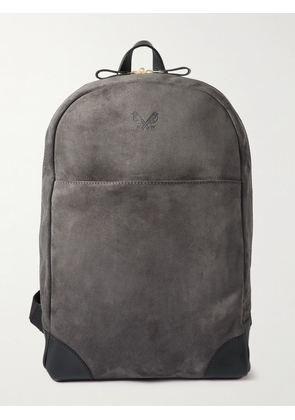 Bennett Winch - Leather-Trimmed Suede Backpack - Men - Gray