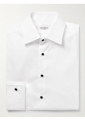 Brunello Cucinelli - Cotton-Poplin Tuxedo Shirt - Men - White - XS