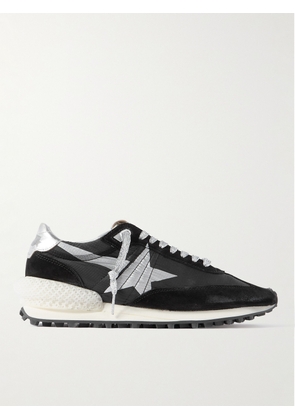 Golden Goose - Marathon Leather and Suede-Trimmed Nylon Sneakers - Men - Black - EU 40