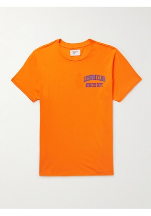 Pasadena Leisure Club - Athletic Dept. Logo-Print Garment-Dyed Cotton-Jersey T-Shirt - Men - Orange - XS