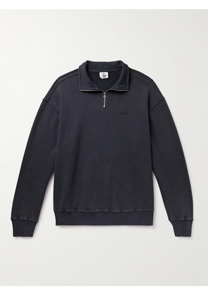 Throwing Fits - Logo-Embroidered Cotton-Jersey Half-Zip Sweatshirt - Men - Blue - S
