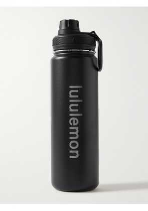 Lululemon - Back to Life Logo-Print Stainless Steel Water Bottle, 710ml - Men - Black