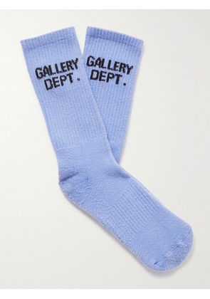 Gallery Dept. - Clean Logo-Jacquard Ribbed Recycled Cotton-Blend Socks - Men - Blue