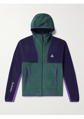 Nike - ACG Wolf Tree Logo-Embroidered Colour-Block Polartec® Fleece Zip-Up Hoodie - Men - Green - S