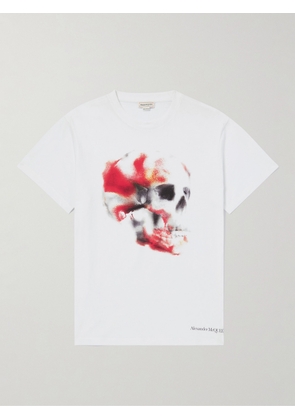 Alexander McQueen - Logo-Print Cotton-Jersey T-Shirt - Men - White - S