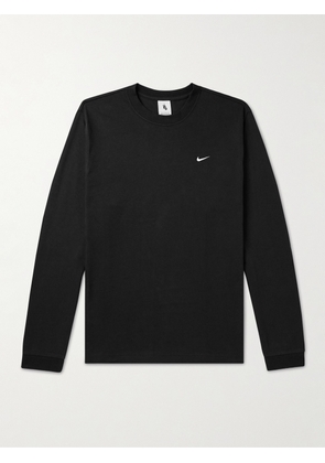 Nike - Logo-Embroidered Cotton-Jersey T-Shirt - Men - Black - S