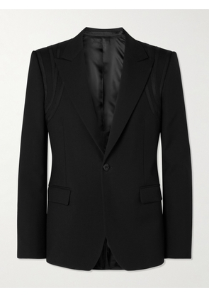 Alexander McQueen - Slim-Fit Grosgrain-Trimmed Wool Suit Jacket - Men - Black - IT 48