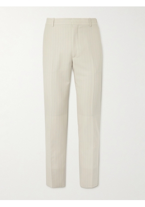 Alexander McQueen - Tapered Pinstriped Wool and Mohair-Blend Trousers - Men - Gray - IT 48
