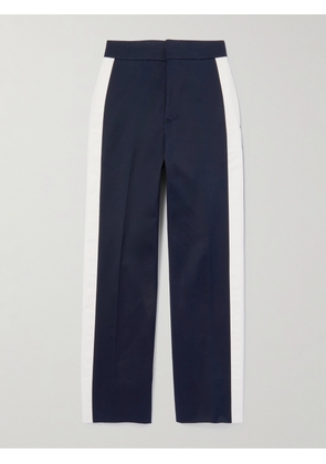 Alexander McQueen - Straight-Leg Striped Cotton-Twill Trousers - Men - Blue - IT 48