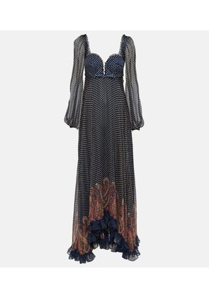 Etro Polka dot and paisley silk gown