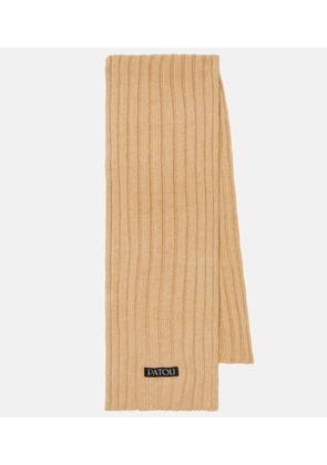 Patou Ribbed-knit wool and cashmere scarf