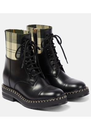 Chloé x Barbour lace-up leather ankle boots