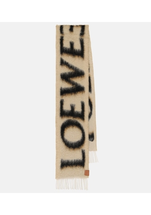 Loewe Logo jacquard wool-blend scarf