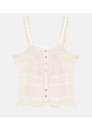 LoveShackFancy Sully cotton-lace top