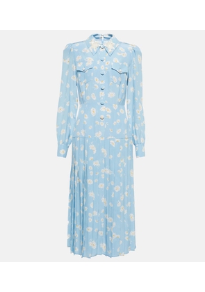 Alessandra Rich Floral silk shirt dress