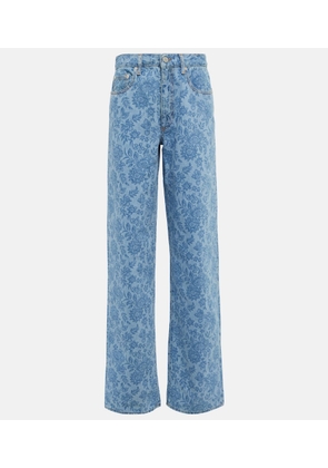Alessandra Rich Floral printed wide-leg jeans
