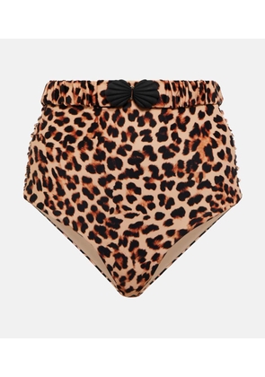 Johanna Ortiz High-rise leopard-print bikini bottoms