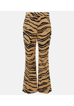 Stella McCartney Tiger-print wool-blend flared pants