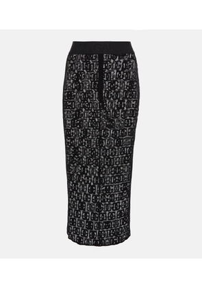 Dolce&Gabbana DG cotton-blend tulle midi skirt