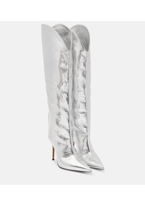 Alexandre Vauthier Metallic leather over-the-knee boots