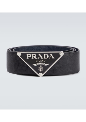 Prada Logo buckle leather belt
