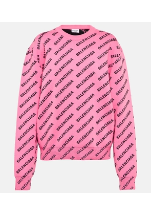 Balenciaga Logo jacquard cotton-blend sweater