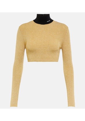 Prada Lamé cropped turtleneck sweater