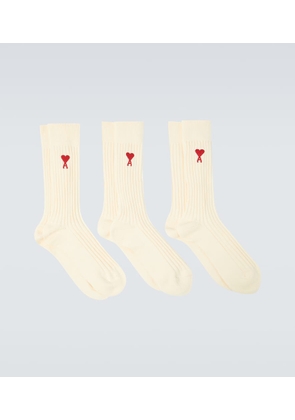 Ami Paris Set of 3 Ami de Cœur cotton-blend socks