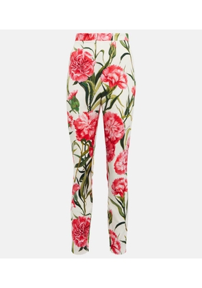 Dolce&Gabbana Floral silk-blend slim pants