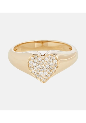 Sydney Evan 14kt yellow gold heart ring with diamonds