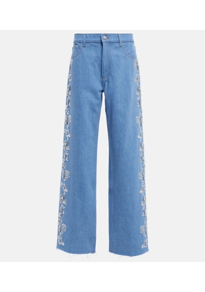 Magda Butrym Embroidered wide-leg jeans