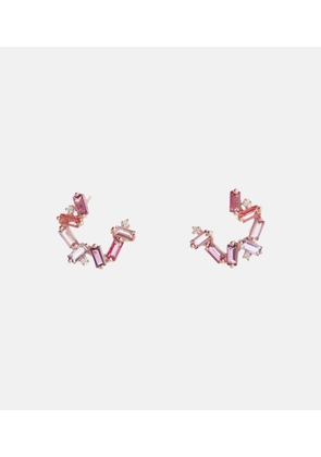 Suzanne Kalan Zuri 14kt rose gold earrings with topaz, rhodolite and diamonds