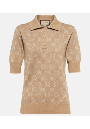 Gucci Lamé GG jacquard polo shirt
