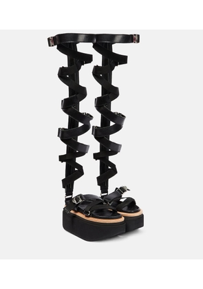 Sacai Lace-up leather sandals