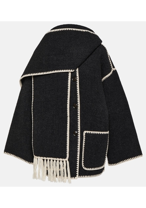 Toteme Embroidered wool-blend scarf jacket
