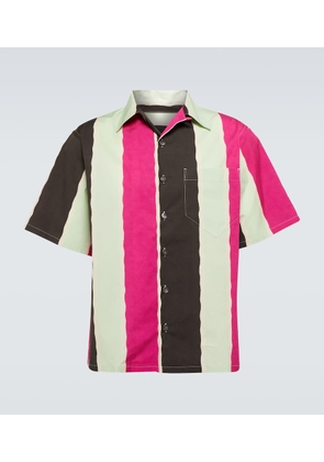 Prada Striped cotton-blend polo shirt
