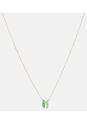 Persée 18kt gold necklace with diamonds and enamel