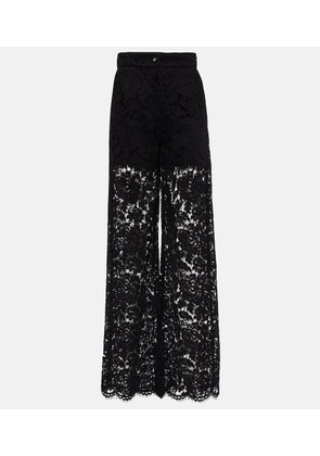 Dolce&Gabbana High-rise wide-leg lace pants