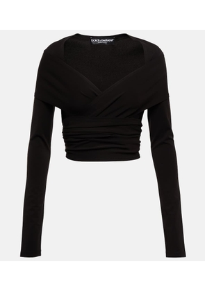 Dolce&Gabbana x Kim Ruched jersey gloved top
