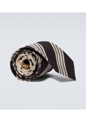 Dries Van Noten Polka-dot and striped silk tie