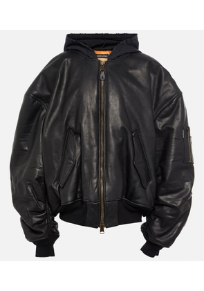 Balenciaga Oversized leather bomber jacket